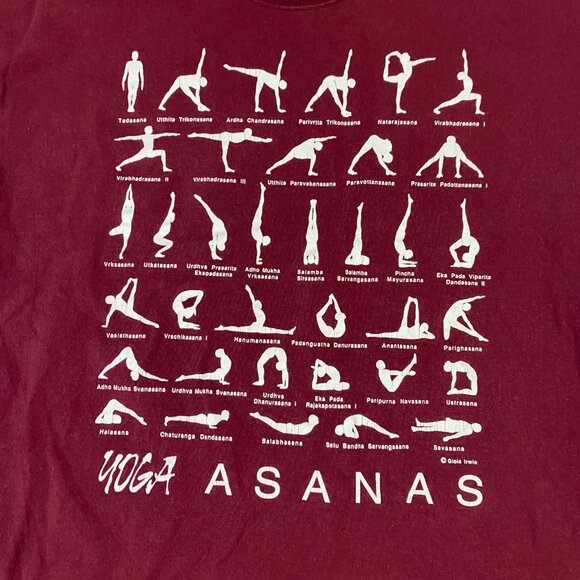 Vintage Y2K Yoga Asanas T Shirt Adult XL fits like a Large - Picture 2 of 7